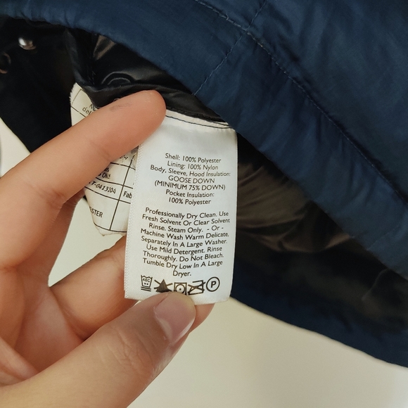 Eddie Bauer Blue Puffer Jacket Long Down Filled L - Picture 5 of 6